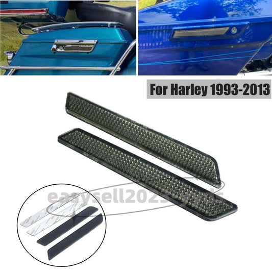 Smoke Saddlebag Latch Covers Reflectors for Harley Davidson Touring 1993-2013