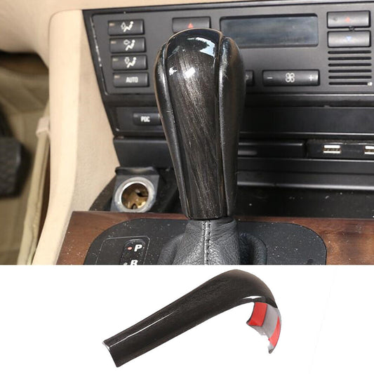 Black Wood Grain Gear Shift Knob Trim for BMW X3 2006-10 X5 04-06 5 Series 96-07