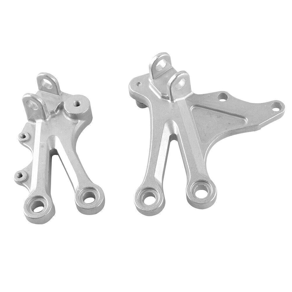 Front Foot Pegs Footrest Bracket Silver for Kawasaki ZX10R 2004 2005