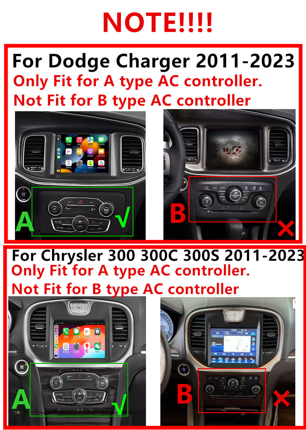 8.4 For 11-23 for Chrysler 300 for Dodge for Charger Carplay Stereo Radio GPS Nav Head Unit