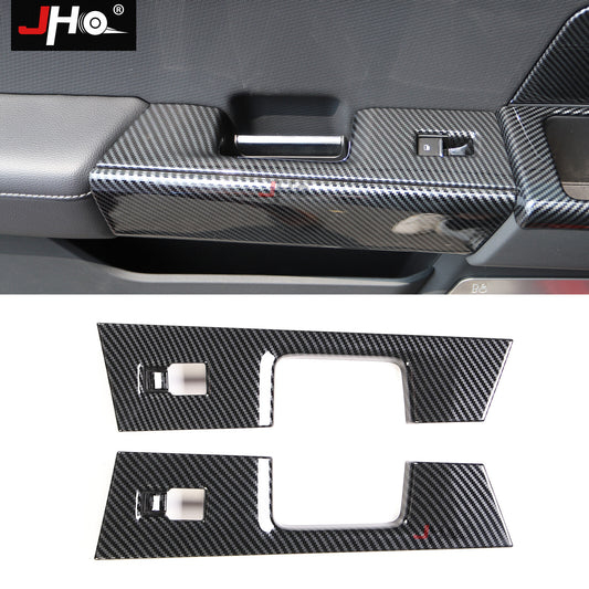 Carbon Fiber Car Rear Door Window Switch Panel Cover Trim for Ford F-150 2021+