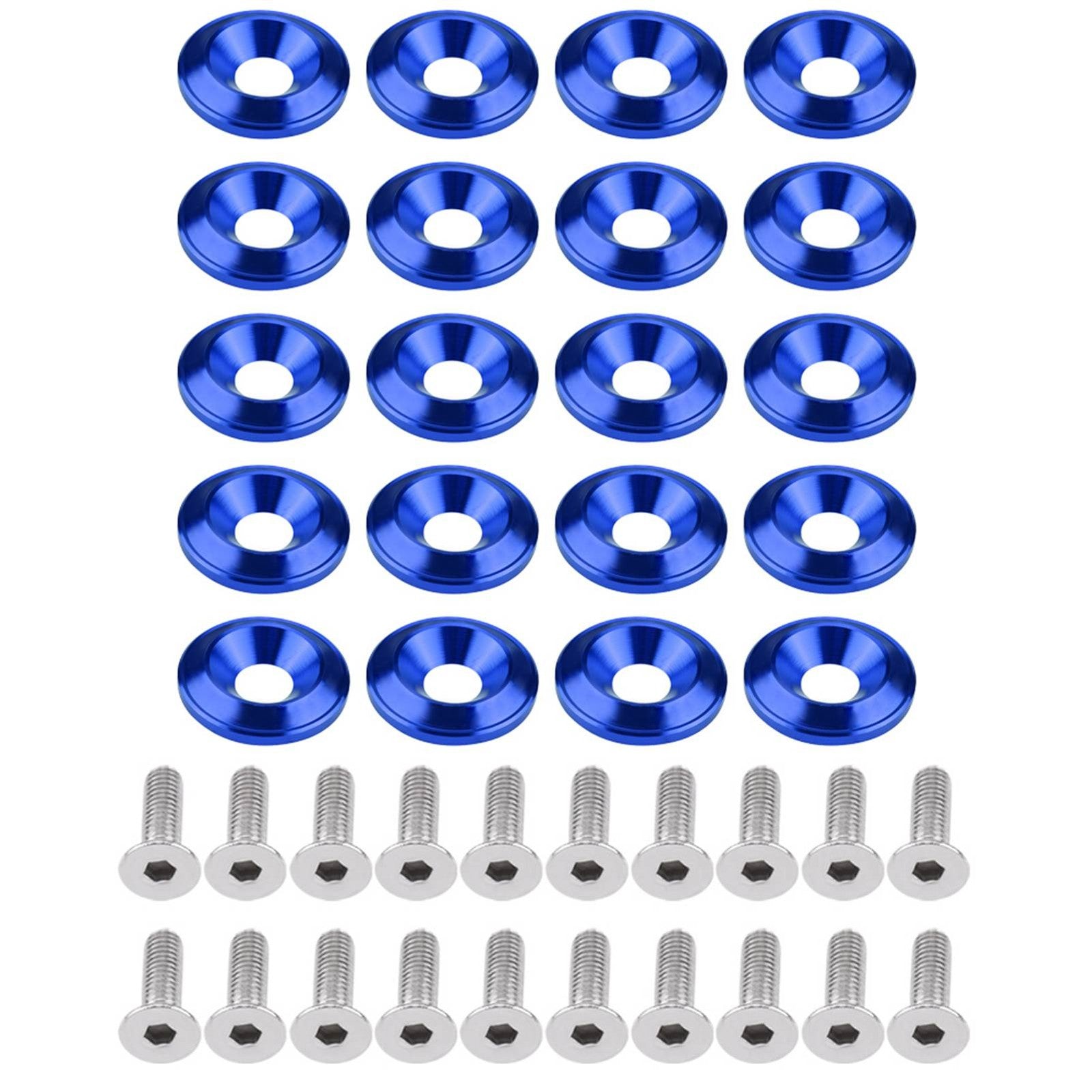 20X Aluminum Fender Bumper Washer Bolt Engine Bay Screw Kit CNC Billet Aluminum
