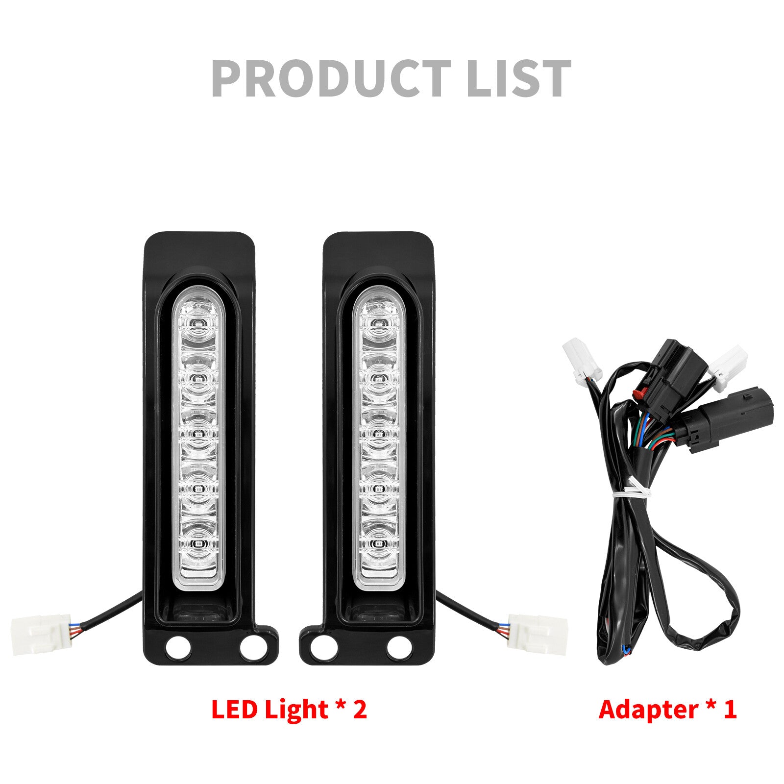 Black Saddlebag Filler Support LED Light Clear Lens for Harley Electra Glide 14+