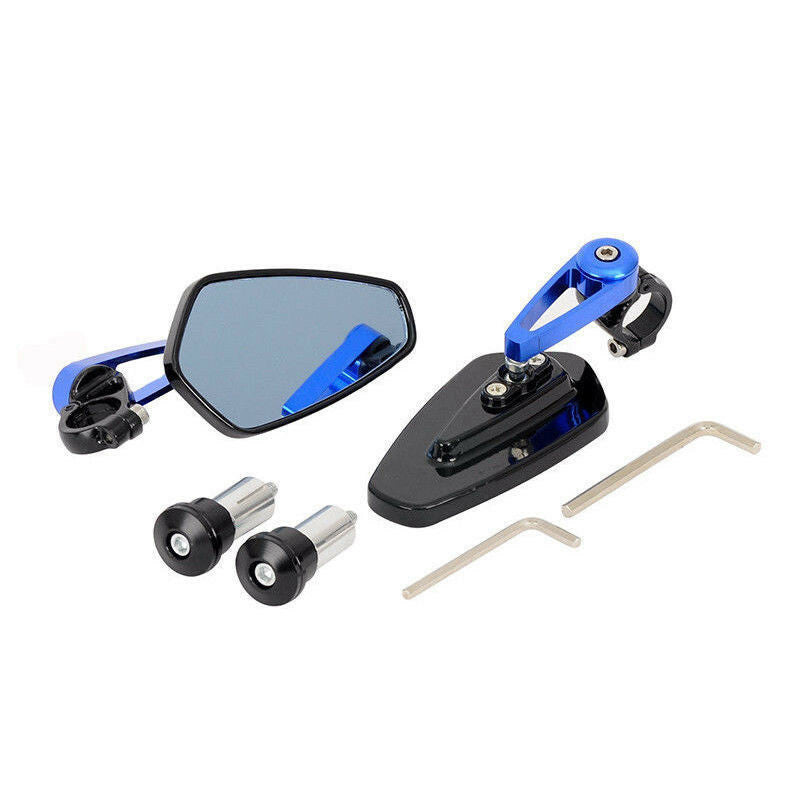1 Set Motorcycle Aluminum 7/8 Bar End Side Rearview Mirror Handlebar Rear View