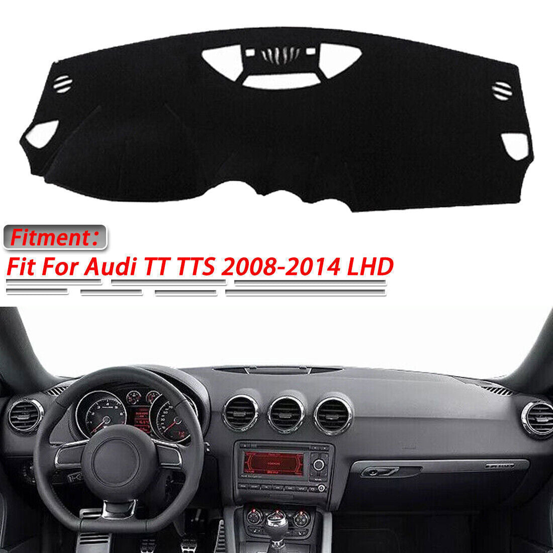 1PCS Inner Dashboard Dash Mat Non-slip DashMat Sun Shade for Audi TT TTS 2008-14