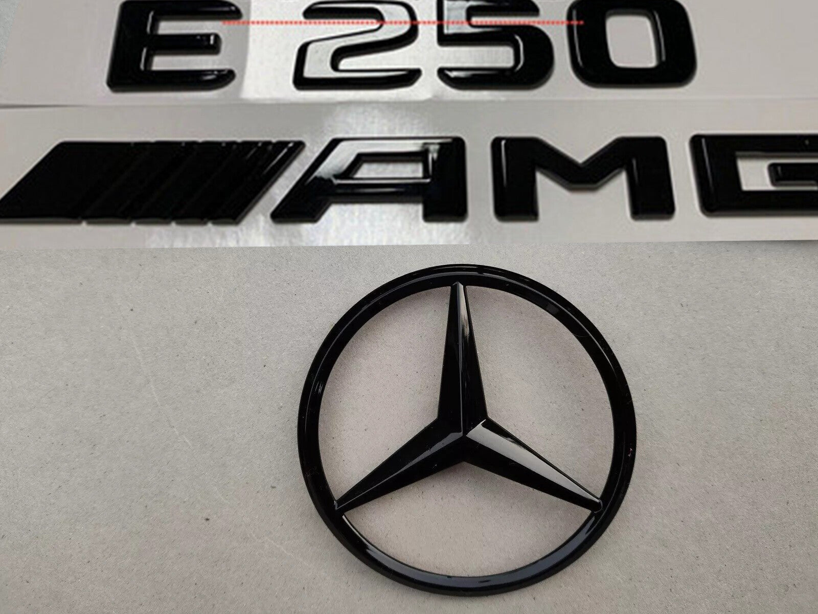 Rear star and badge for Mercedes E250 AMG W207 09-16 Coupe convertible gloss black