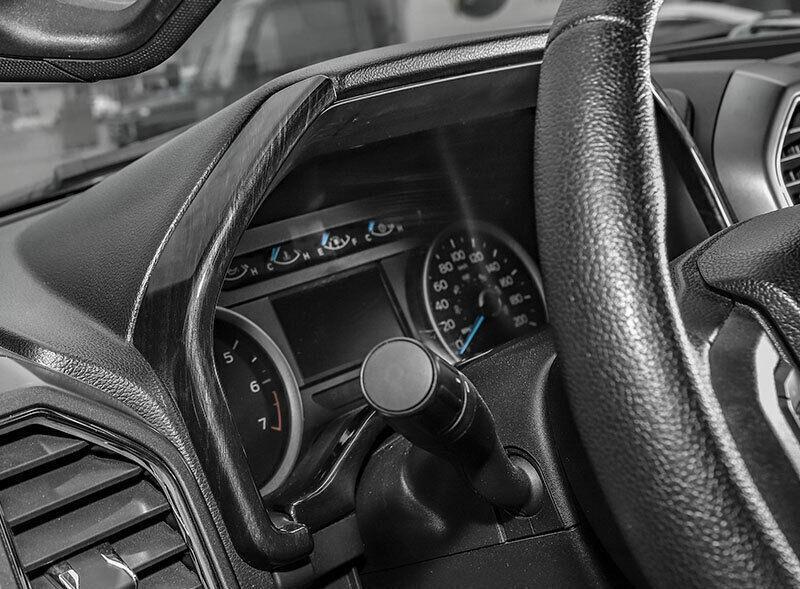 for Ford F150 F-150 2015-2020 Black Wood Grain ABS Dashboard Panel Frame Cover A