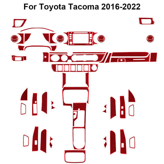 71X Red Carbon Fiber Full Interior Kit Cover Trim for Toyota Tacoma 2016-2022