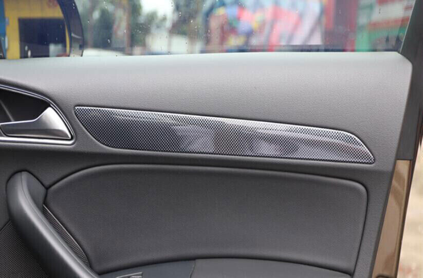 Fit for Audi Q3 2015-18 ABS Carbon Fiber Inner Door Panel Molding Strip Trim 4P