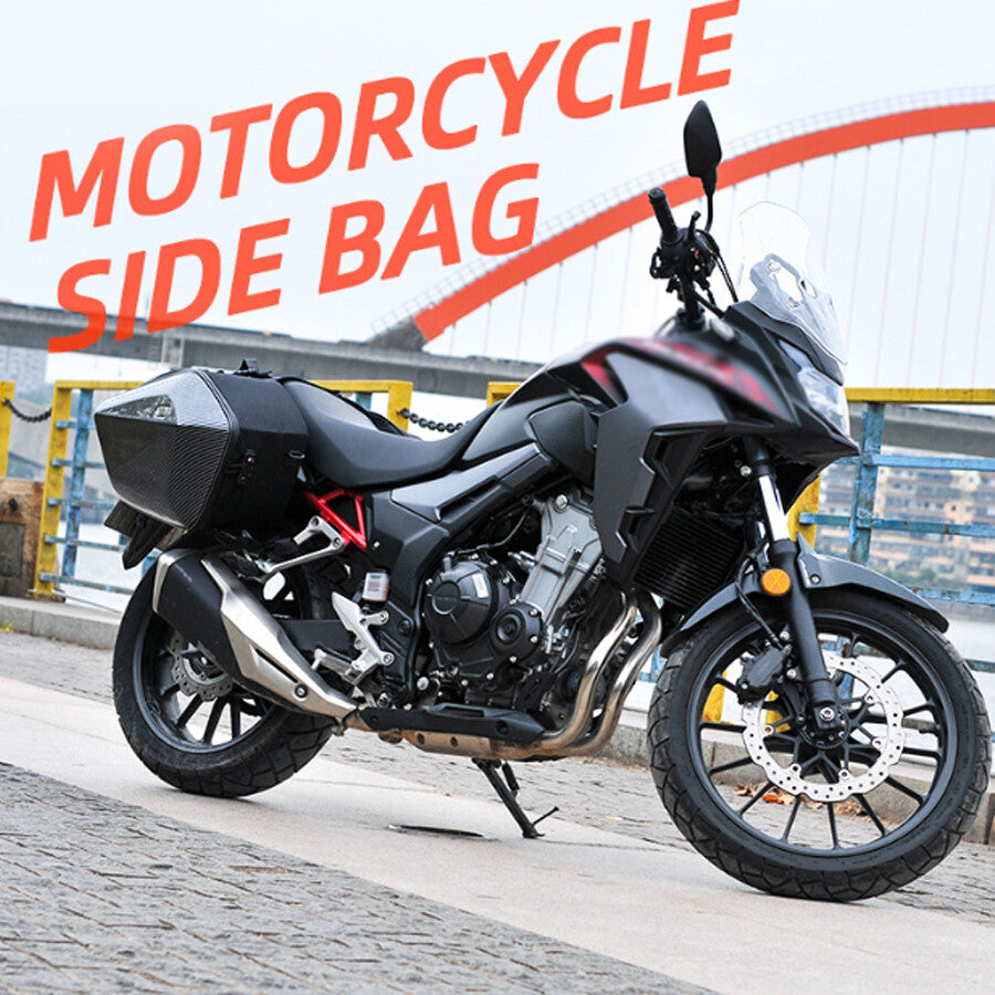 2¡Á30L Motorcycle Dual Saddle Bag Helmet Storage Hard Shell Side Pockets with Rain Cover