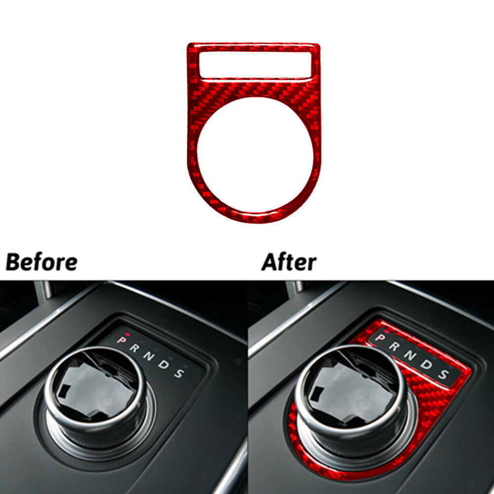Red Carbon Fiber Central Console Gear Shift Trim For Discovery Sport 2015-2019