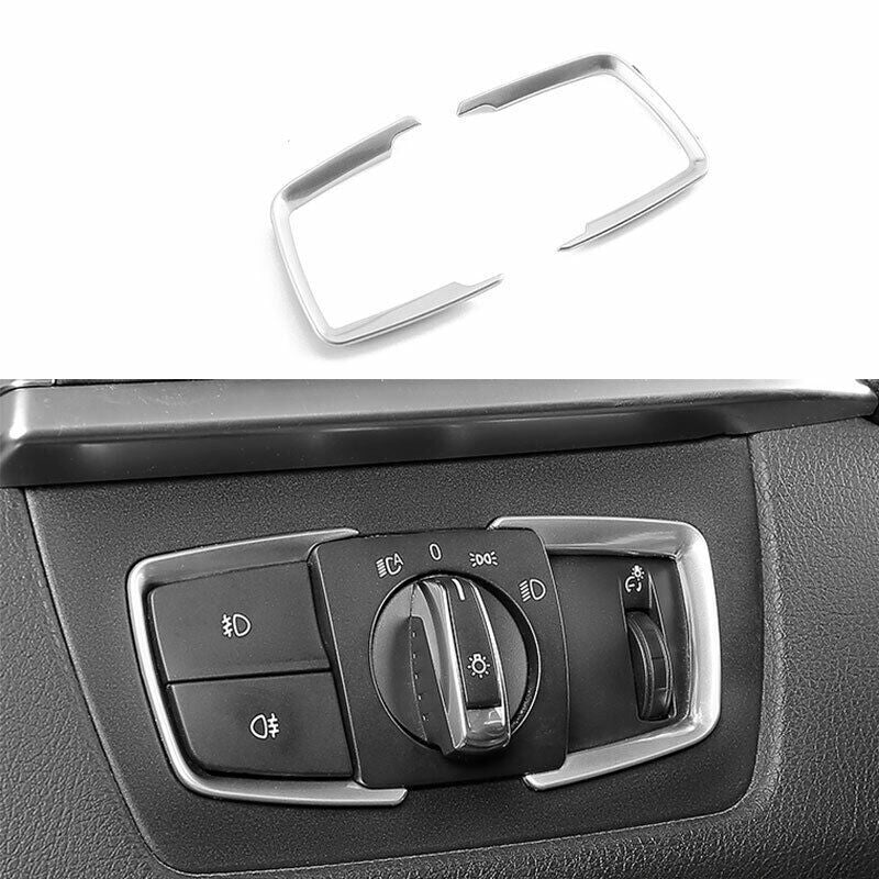 Fit for BMW 3 4 Series GT 2014-2018 ABS Silver Headlight Button Frame Cover Trim