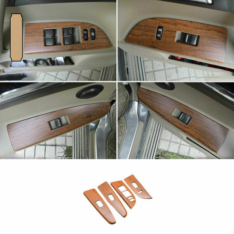 for Toyota Highlander 2008-13 Wood Grain Car Window Lift Panel Switch Cover Trim