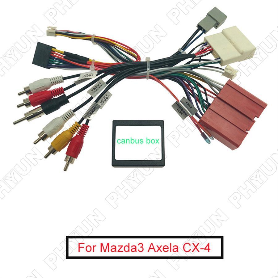 Car 16pin Stereo Radio Wiring Harness Cable W/Canbus Box for Mazda3 / Axela /CX-4
