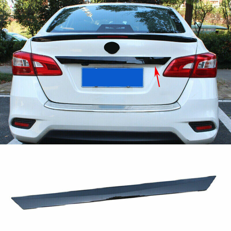 Glossy Black Rear Door Trunk Lid Molding Cover Trim for Nissan Sentra 2016-2019