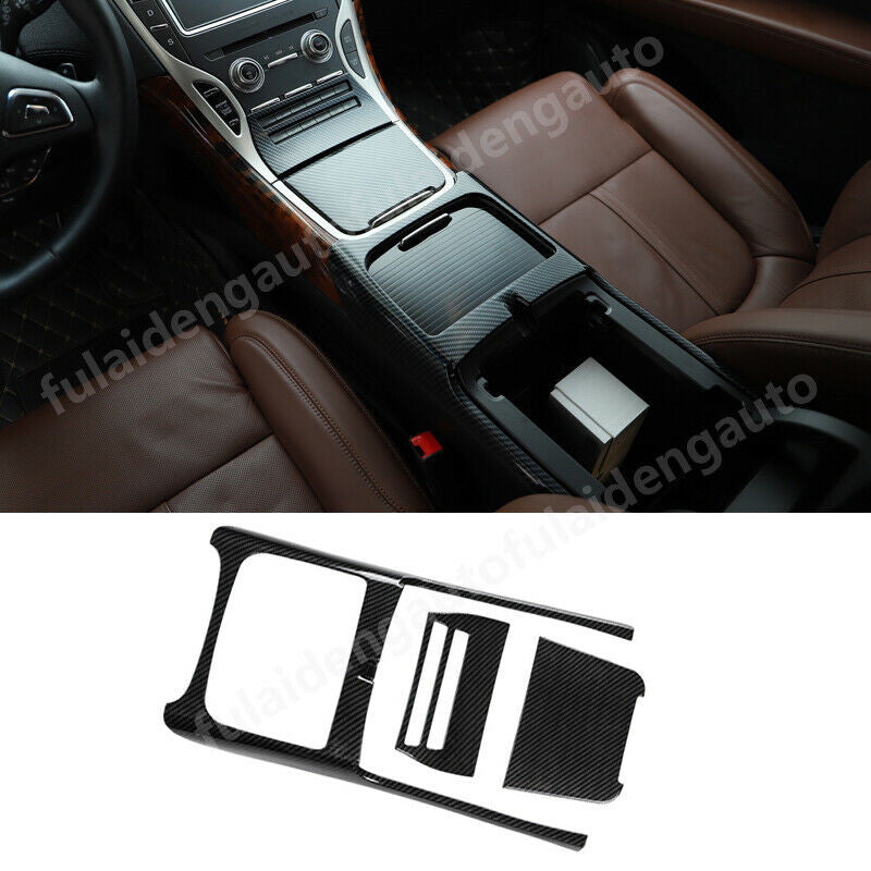 for Lincoln MKX Carbon Fiber Inner Gear Shift Water Cup Holder Panel Cover trim