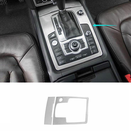 Fit for Audi Q7 2006-15 Silver Steel Inner Center Control Shift Panel Decor Trim