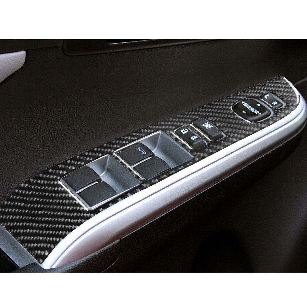 4Pcs Carbon Fiber Car Window Lock Lift Panel Frame Trim for Toyota for Camry 2012-14