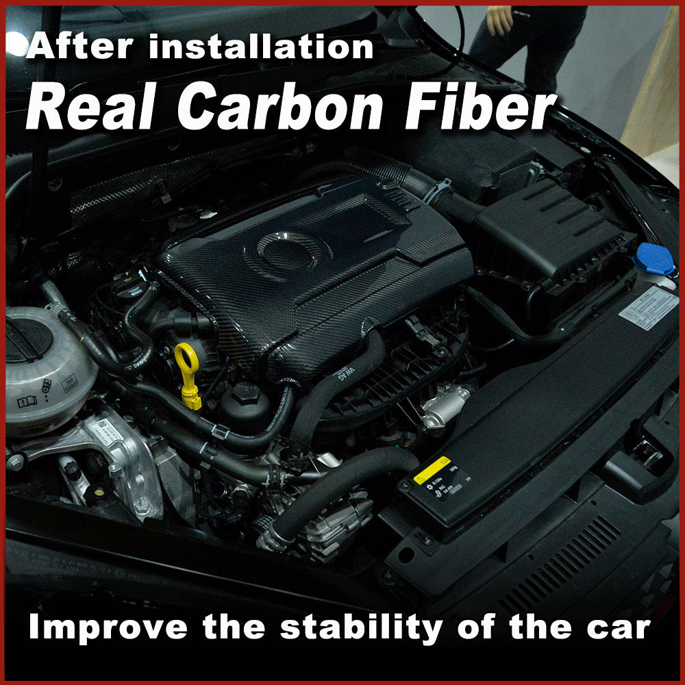for VW for GOLF MK7 GTI R 2014-2017 REAL CARBON Front Engine Cover Hood Trim Replace
