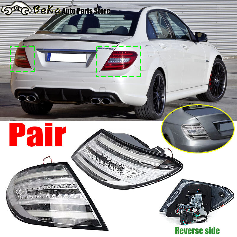 1 pair of LED left and right rear taillights suitable for 2011-2014 for Mercedes-Benz C-Class W204.