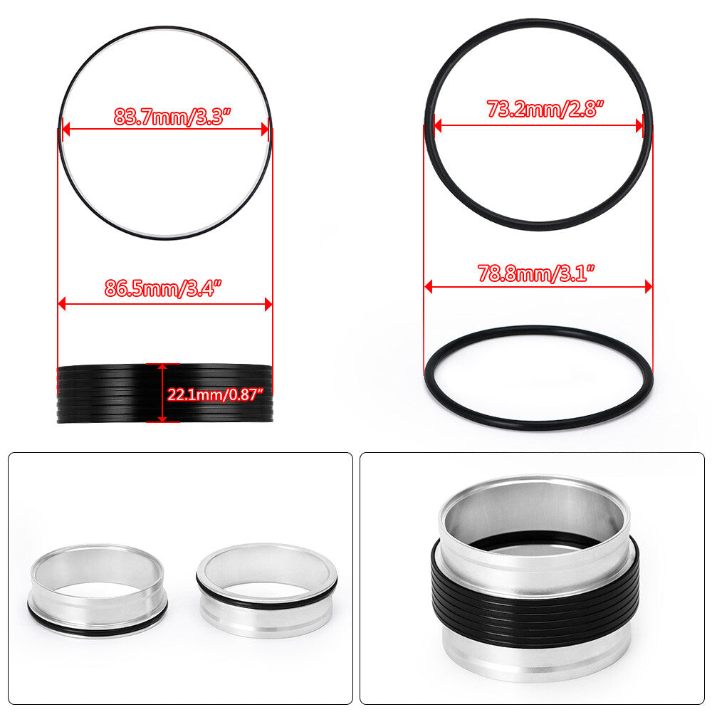 Metal Aluminium 3inch 76MM HD Flange Intercooler Clamp Quick Release V-Band 3''
