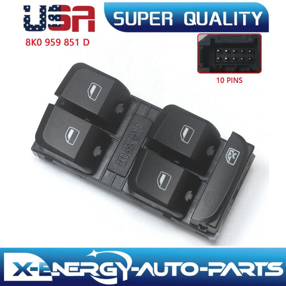 Master Power Window Control Switch 8K0959851D For 2007-2012 A4 Q5 S4