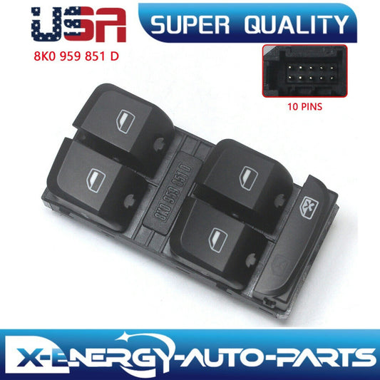 Master Power Window Control Switch 8K0959851D For 2007-2012 A4 Q5 S4