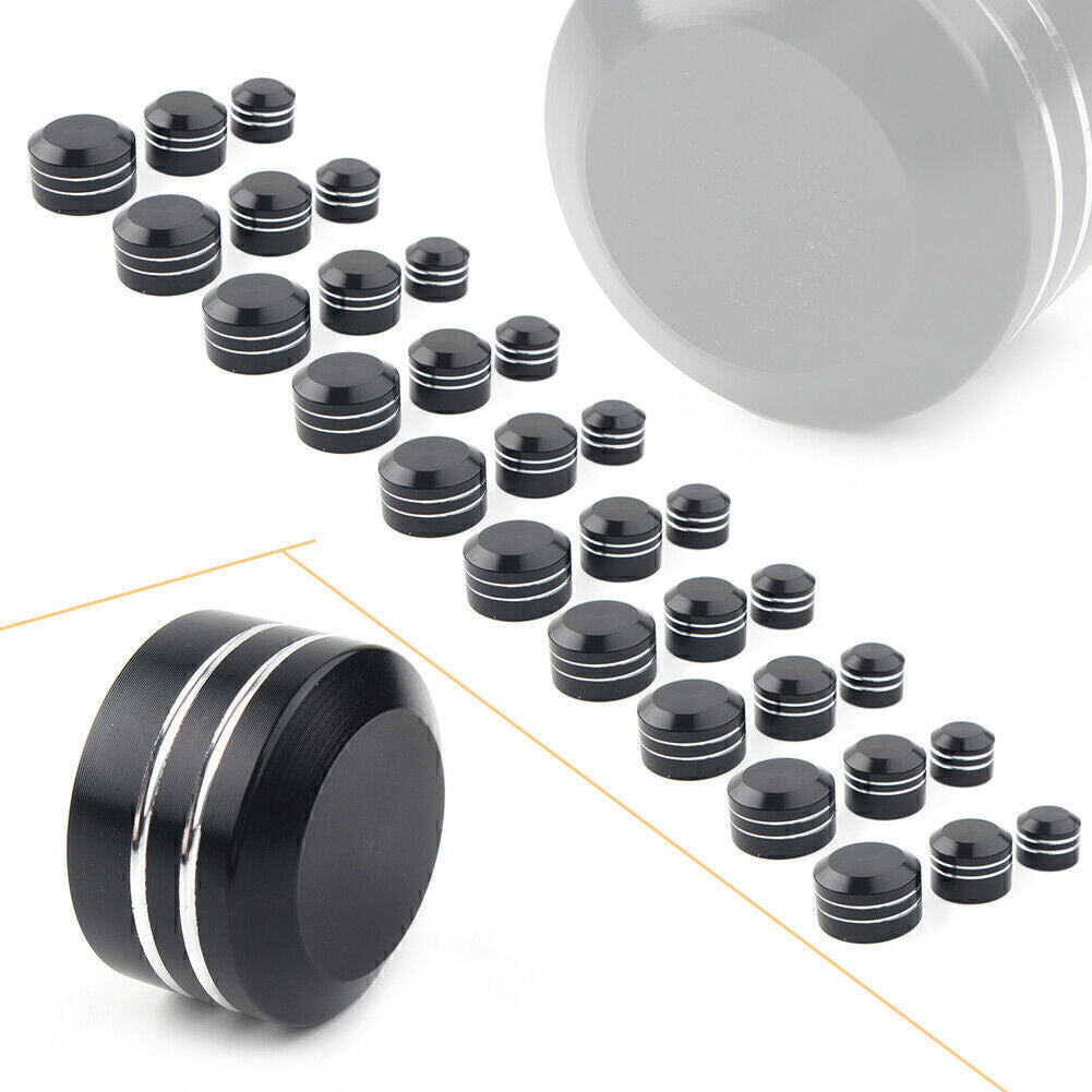 for Harley Black CNC Inner 9mm-13mm Schrauben Motor Bolt Topper Caps Cover