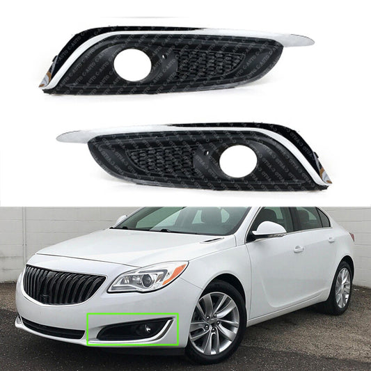 Front Bumper Bezels Fog Light Covers Pair for Buick Regal 2014 2015 2016 2017