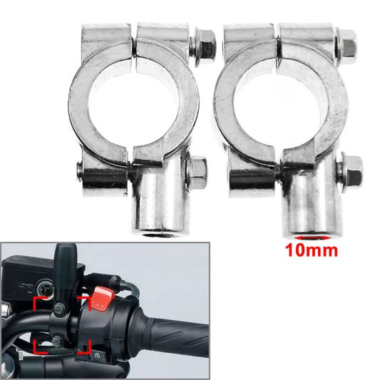 22MM M10 10mm Motorrad Lenker Spiegelhalterung Klemmadapter Chrom Paar