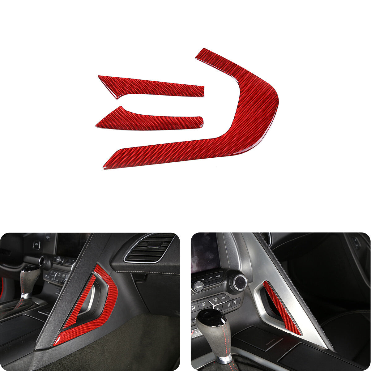 ABS carbon fiber exterior rear mirror trim for Corvette C8 2020 - 2023