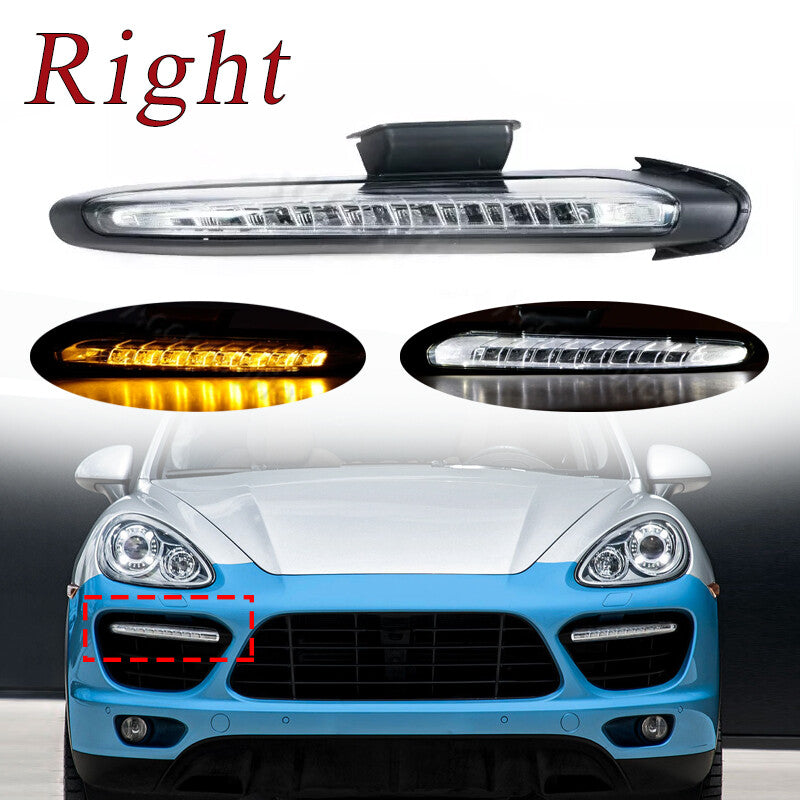 Right LED DRL daytime running lights for Porsche for Cayenne 958 Turbo Style 2011-18