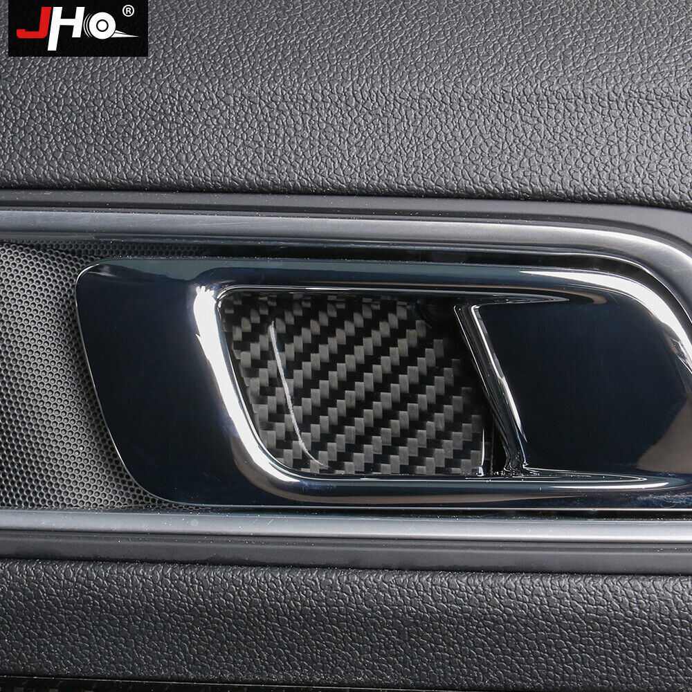 4x Real Carbon Fiber Inner Car Door Bowl Cover Trim for Ford Explorer 2013-2019