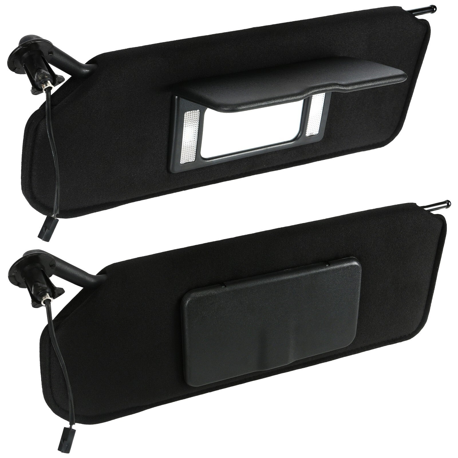 A pair of sun visors with mirrors and LED lights 10442033 10442034 for Chevrolet for Corvette .