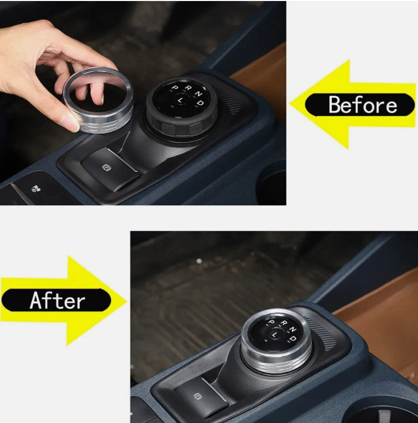 Center Console Gear Shift Knob Alloy Trim Cover for Ford Maverick 2022-2023