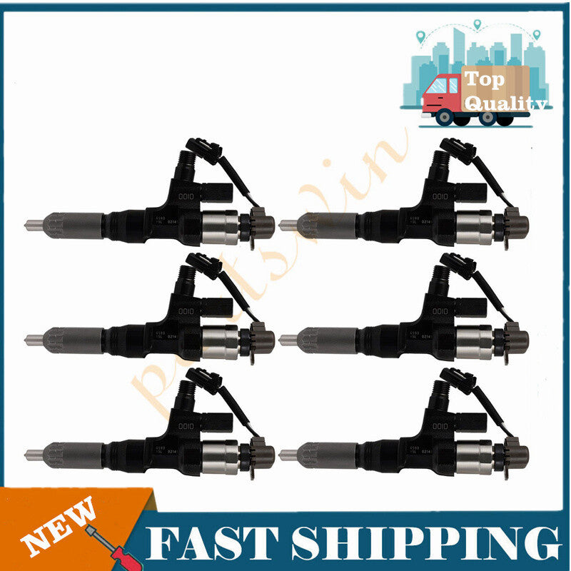 6-piece diesel injector pack suitable for Hino 3.8L, 4.7L, 5.0L, 6.5L, and 7.7L engines. 23670-E0010 095000-6593