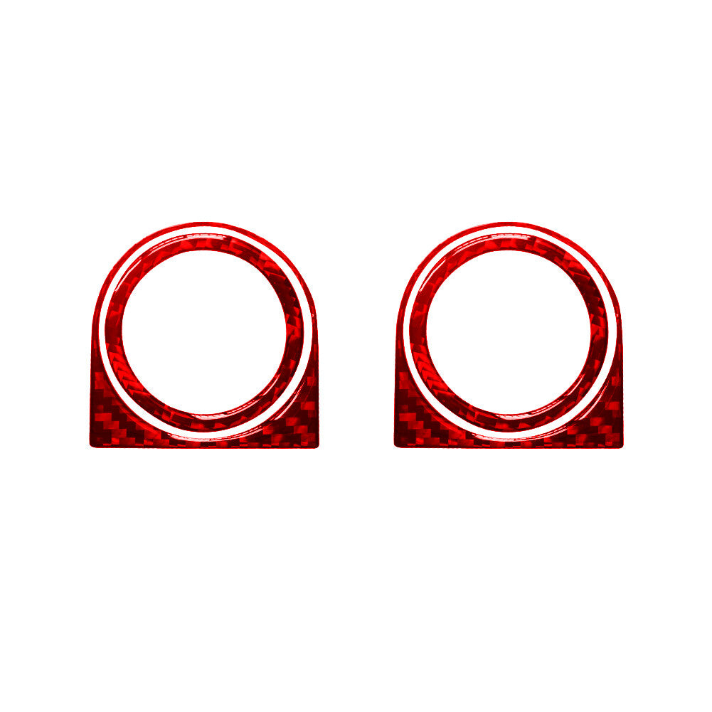 4X Red Carbon Fiber Interior Speaker Frame Cover Trim for Jeep for Wrangler 2007-10