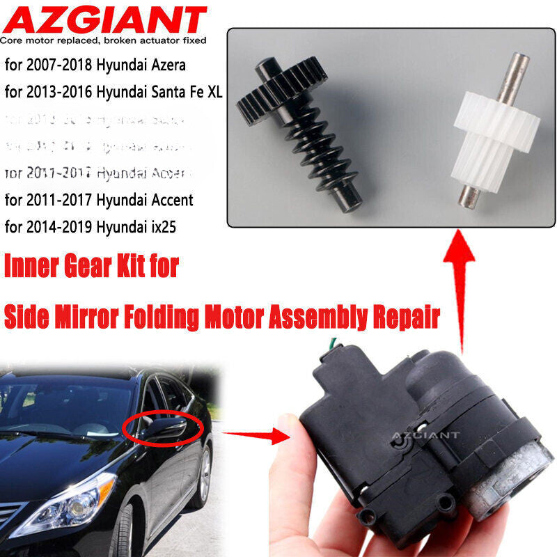 2x Car Side View Mirror Folding Motor Gear Kit for 2013-2016 for Hyundai Santa Fe XL