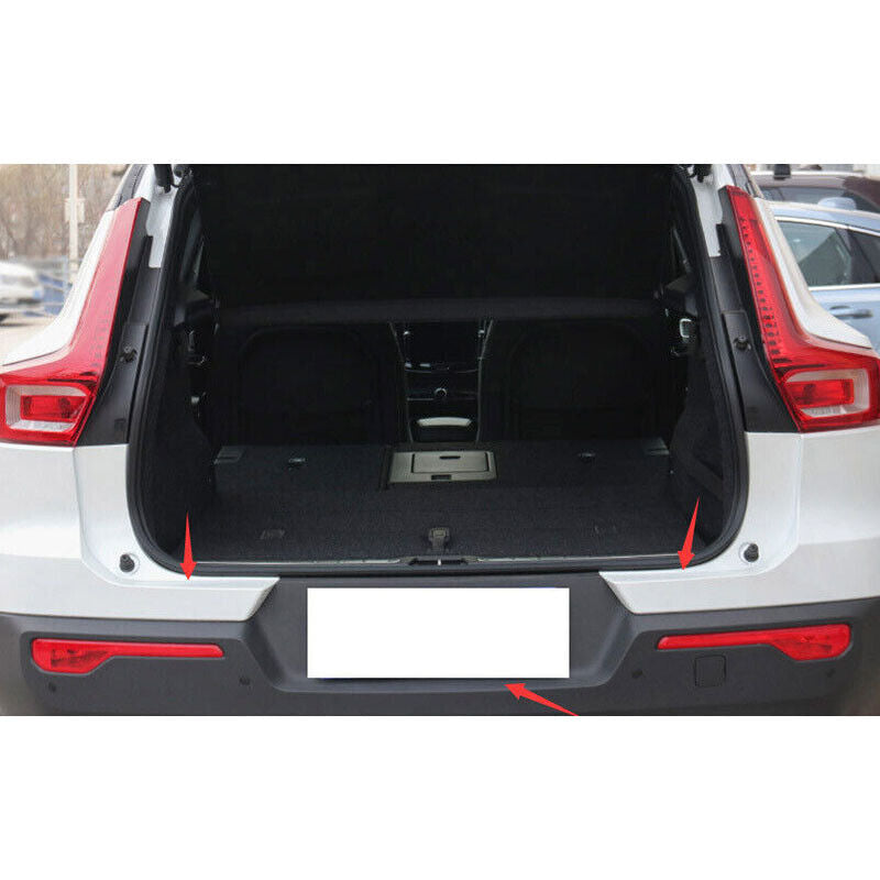 for Volvo XC40 2019-2022 Silver Steel Rear Bumper Protector Sill Plate Guard 3X