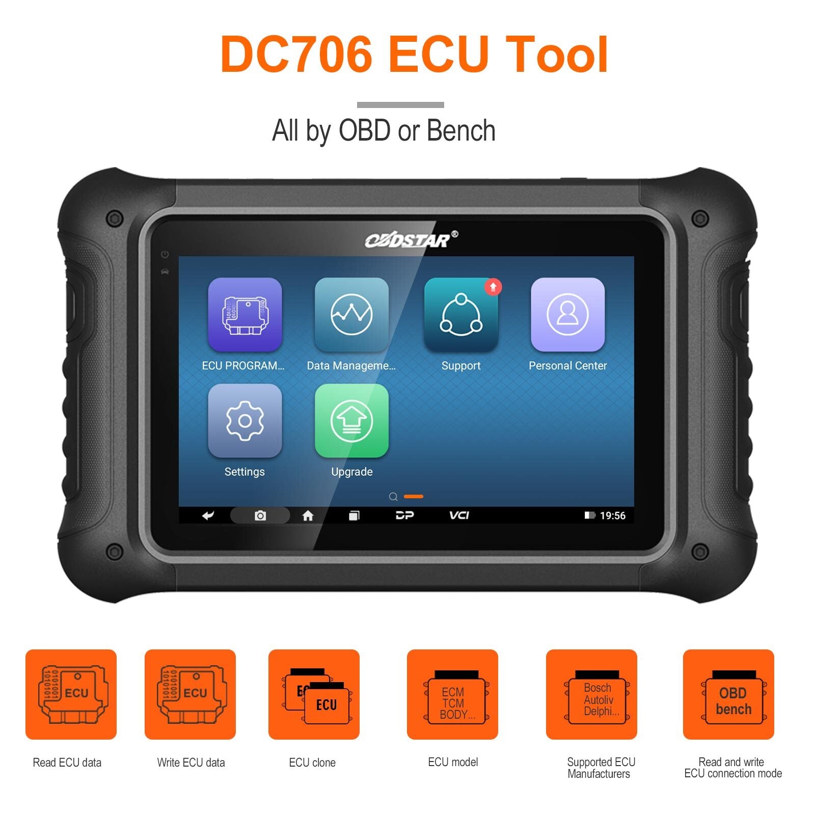 OBDSTAR DC706 ECU EC/M Tool Full Version For CarMotorcycle +MP001 Progarmmer