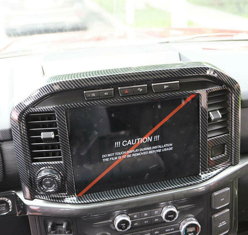 for Ford F150 2021-23 Carbon Fiber GPS Navigation Screen Panel Decor Cover Trim