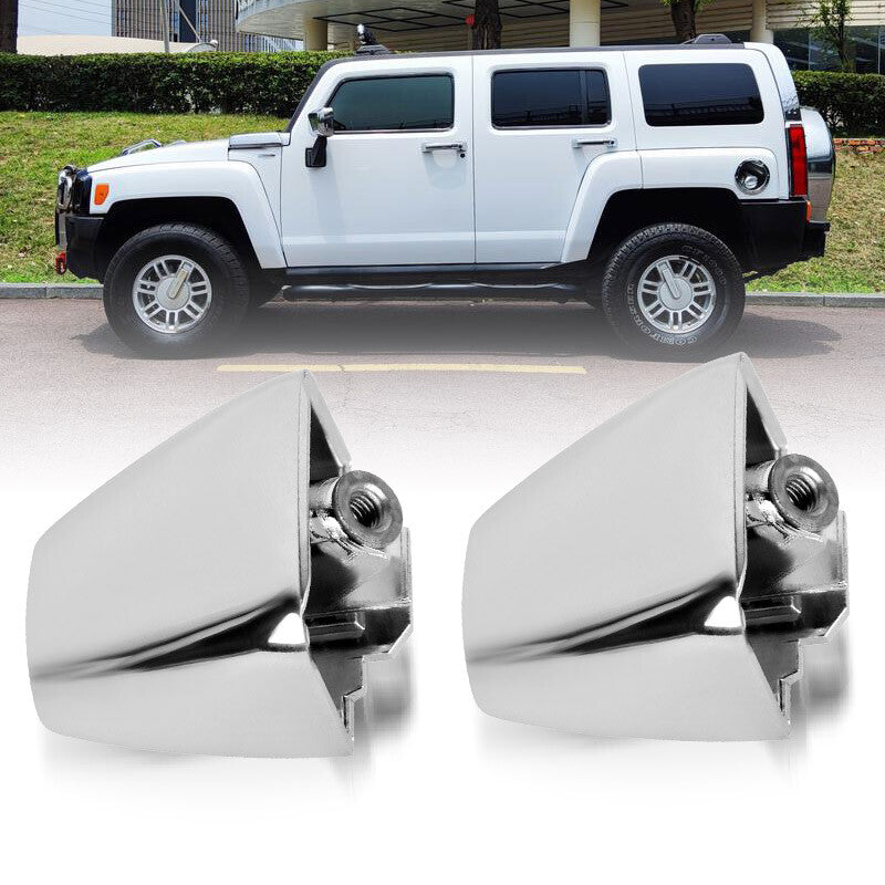 2PC Front or Rear Outside Door Handle End Cap Cover Chrome for Hummer H3 06-10