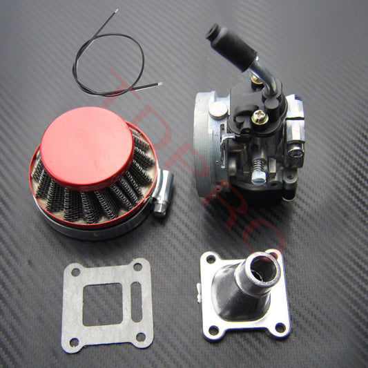 Carburetor with throttle cable suitable for 49cc - 80cc 2-stroke engines in electric bicycles.