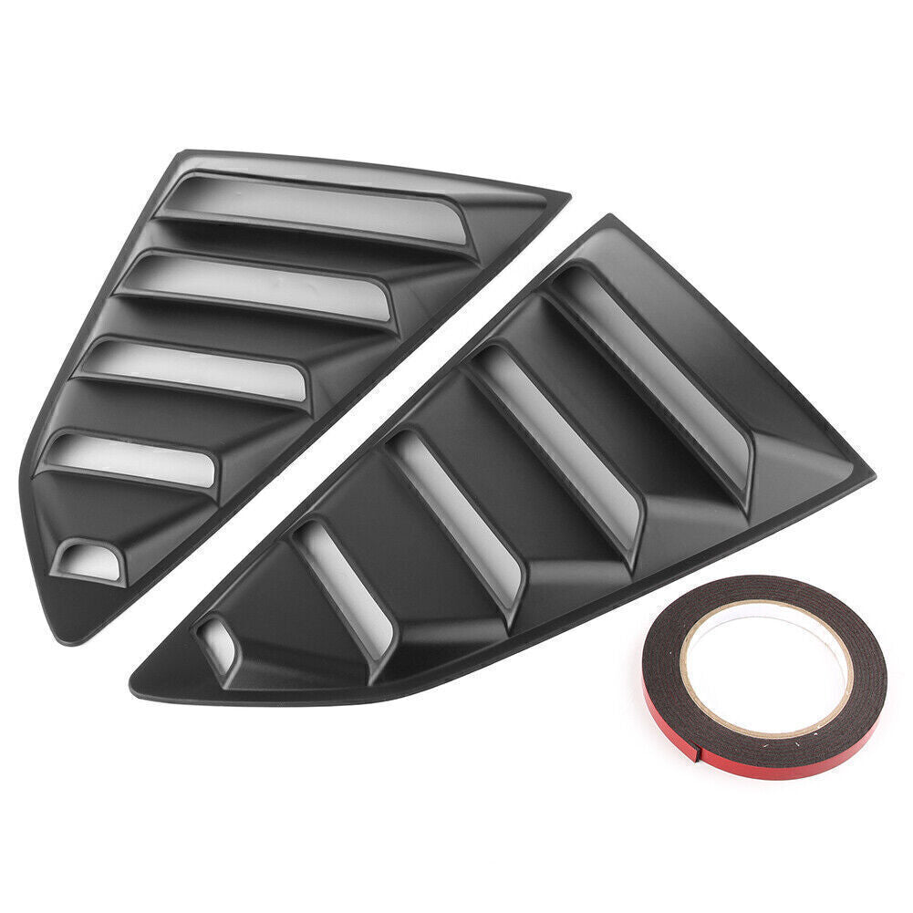 Louver Cover Vents Side Window 1/4 Quarter Matt Black Fit for Chevy Camaro 2016-2018