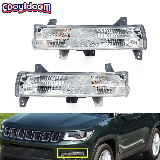 Applicable to 2017-2021 for Jeep front bumper fog lights and parking lights (left and right).