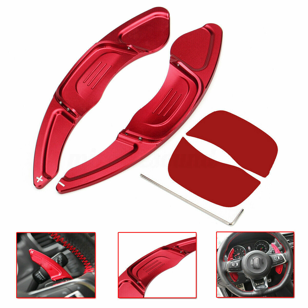 2x Steering Wheel Shift Paddle Blade Shifter Extension for VW for Golf MK7 TSI GTI R