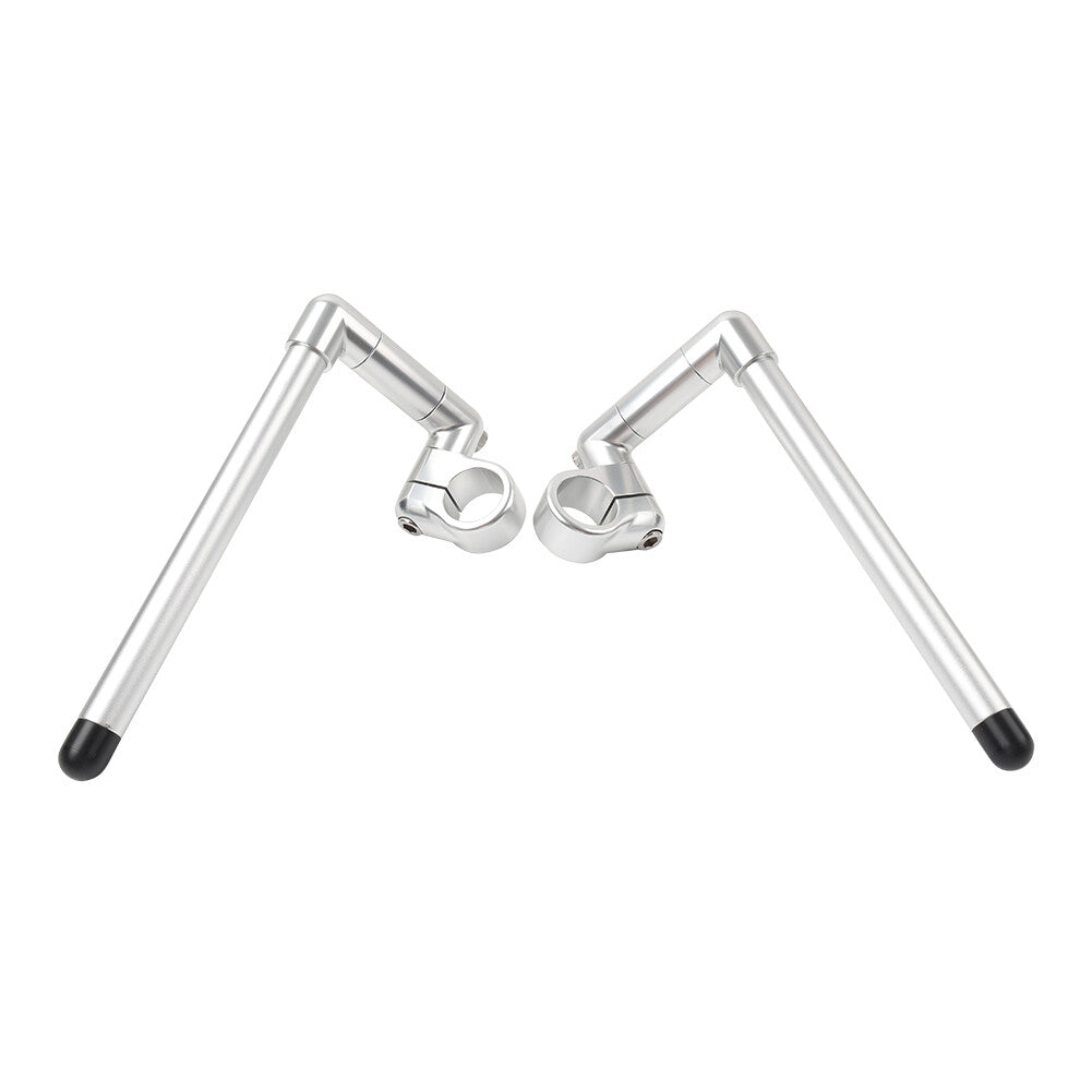 35MM Cafe Racer Bars 7/8 Universal Clip-On Handlebar Fork Tube Silver