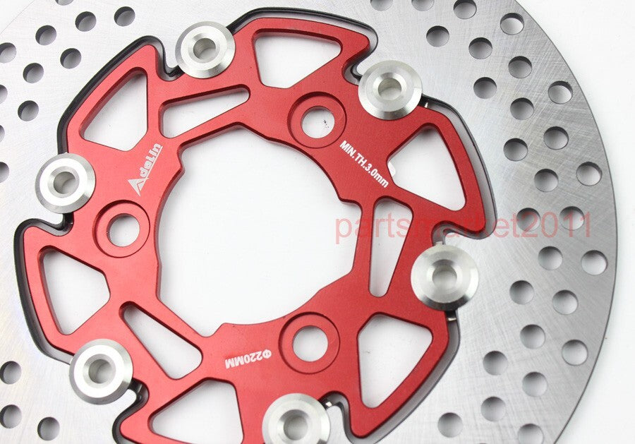 Red 220MM Adelin Floating Disc Brake Rotor for Honda Ruckus Bikes 58MM 70MM