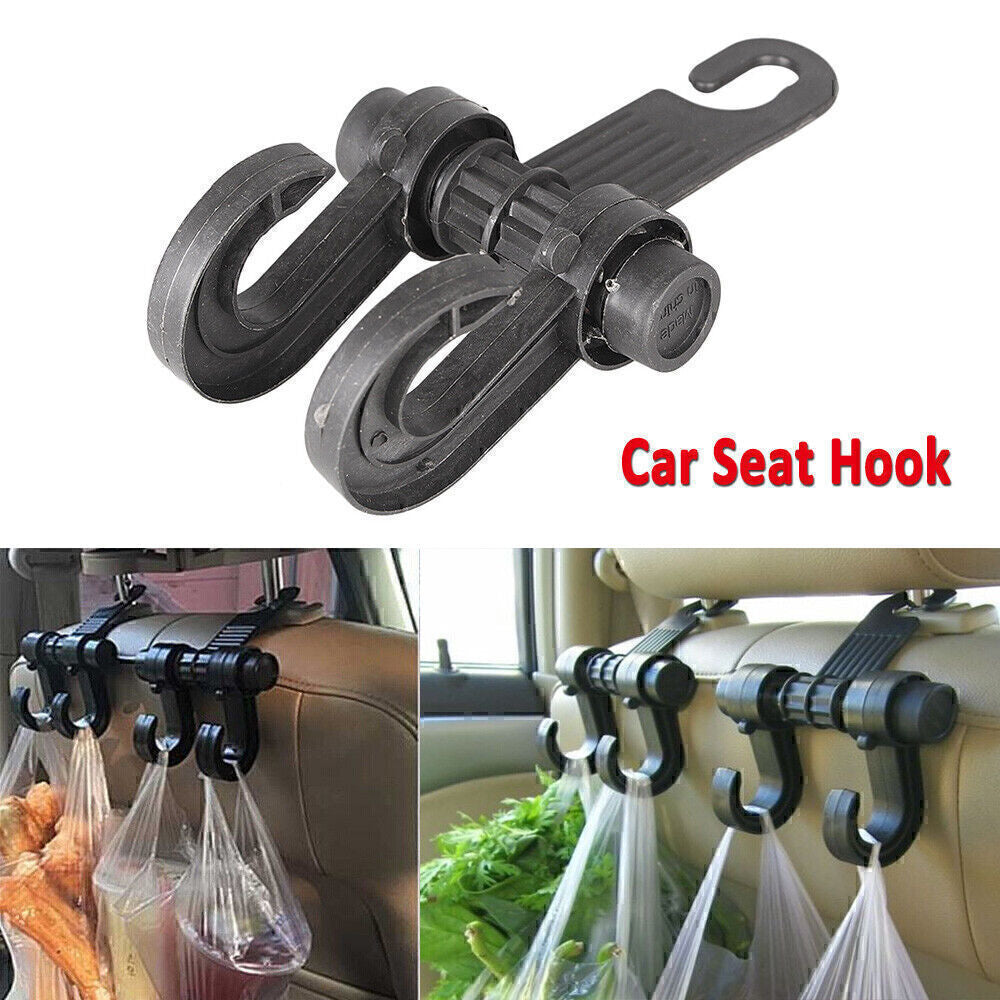 for Seat Back Headrest Dual Hook Holder Plastic Hanger Fit Bag Purse Clothes Auto