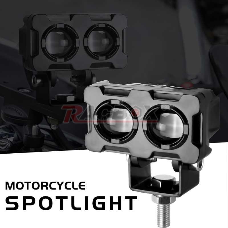 2X White Motorcycle Headlight LED Spot Light Hi/Lo Beam Fog Driving Lamp ATV UTV